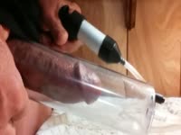 Impressive insertion movie features dude shoving cock into tube and using suction device